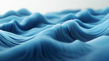 Obraz premium Abstract background made of Blue and Green 3D Undulating lines. Multicolored 3D Render with copy-space. 