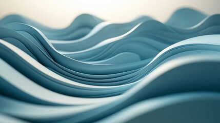 Obraz premium Abstract background made of Blue and Green 3D Undulating lines. Multicolored 3D Render with copy-space. 