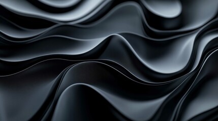 Fototapeta premium Abstract background made of Black 3D Undulating lines. Multicolored 3D Render with copy-space. 