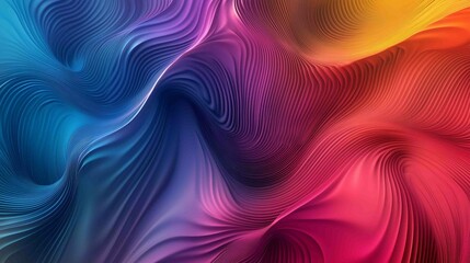 Fototapeta premium Abstract background made of Black 3D Undulating lines. Multicolored 3D Render with copy-space. 
