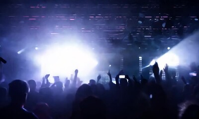 Nightlife Party Crowd with Lights