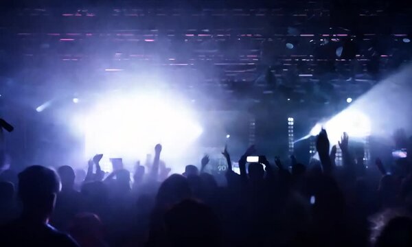 Nightlife Party Crowd with Lights