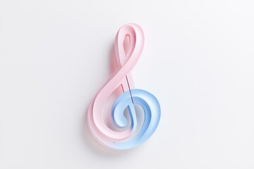 Obraz premium Colorful treble clef design on a white background, perfect for music-related projects.