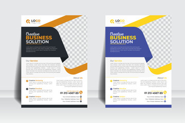Black or purple color A4 size corporate business flyer or poster design template, professional business flyer for company or agency. Creative poster design
