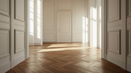 Premium oiled oak parquet with nice texture simple beauty of wood project management premium interiors made in Germany good quality carpentry and craftsmanship : Generative AI
