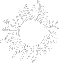 Hand drawn summer sun icon, sunshine