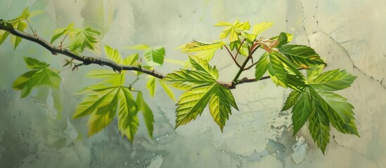 Springtime Scenes of Maple Ash Leaves