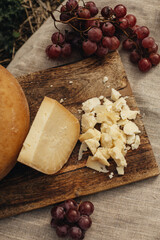 cheese and grapes, craft cheese, natural milk cheese, cheese tasting