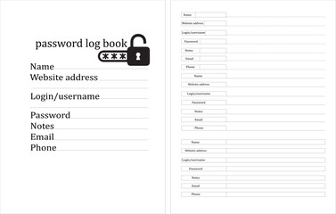 password log book Kdp Interior