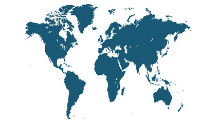 Fototapeta premium World map. Blue modern vector map. Silhouette map