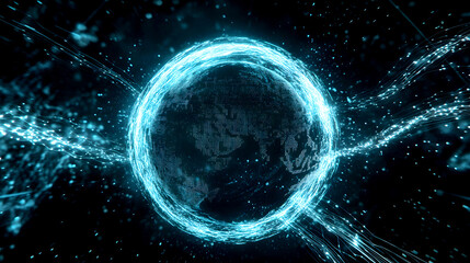 Obraz premium Advanced Holographic Technology Transmitting Data Signals