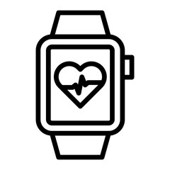 Smart Watch Vector Line Icon Design
