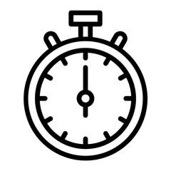 Timer Vector Line Icon Design