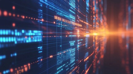 Obraz premium Digital background for tech, AI, data, audio, graphics, and more