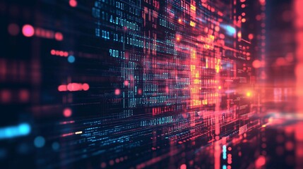 Fototapeta premium Digital abstract background. Can be used in the description of network abilities, technological processes, digital storages, science, education, etc.