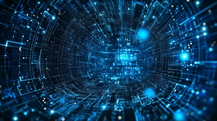 Fototapeta premium Digital abstract background. Can be used in the description of network abilities, technological processes, digital storages, science, education, etc.