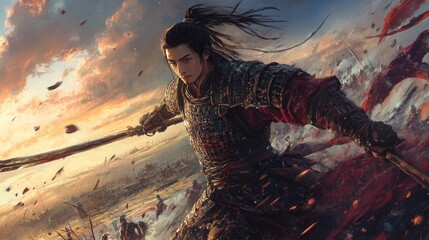 A Warrior Amidst the Chaos of Battle