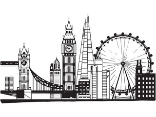 Obraz premium London skyline line art