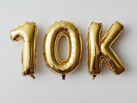 Celebrate Your Milestone with Stunning 10K Golden Balloons: Perfect for Sports Interior Decor or Festive Posters!