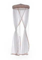 bedroom transparent curtain blind isolated on white background