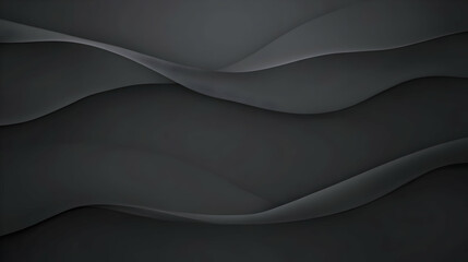 Abstract Black Wave Background Design with Smooth Lines and Minimalist Style