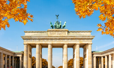Brandenburg Gate on Pariser square in autumn, Berlin, Germany © Mistervlad