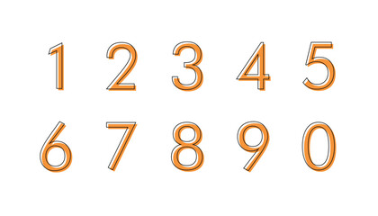 Vector set of 1-10 digit. school mathematical symbols. educational math game. numbers for children. kids learning material. card for learning numbers