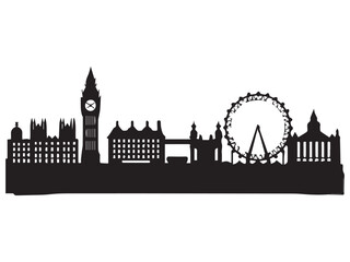 Obraz premium London skyline and landmarks silhouette vector