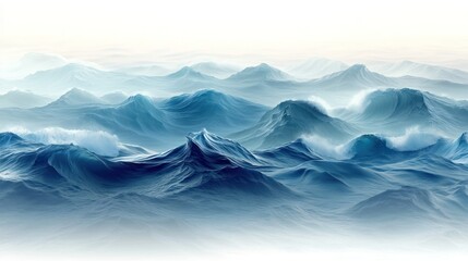Ocean Waves, Blue Hues and Serenity