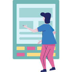 User interface development icon man work on phone