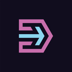 abstract letter D logo icon