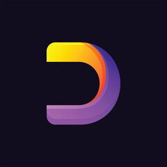 abstract letter D logo icon