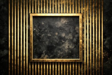 Shimmering gold stripes frame a striking black watercolor backdrop, creating an elegant contrast perfect for abstract art and sophisticated design projects. Ideal for stylish presentations.