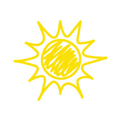 Hand drawn sun icon. Summer design. Vector illustration