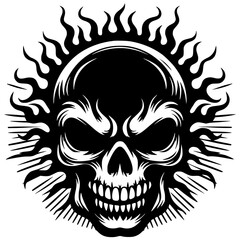 Motorcycle rider club skull sticker