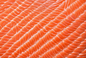 Sliced salmon fillet with diagonal striped pattern