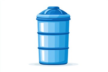 Blue water dispenser with a rounded top, isolated on a white background.