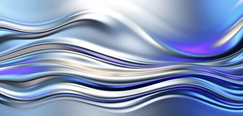 Abstract Metallic Blue and White Wavy Texture