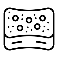 Bath Sponge Vector Line Icon Design