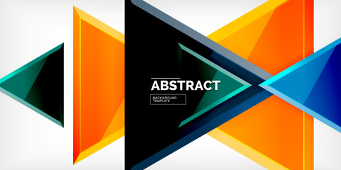 Abstract background - glossy triangles. Vector Illustration For Wallpaper, Banner, Background, Card, Book Illustration, landing page