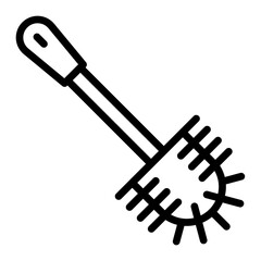 Toilet Brush Vector Line Icon Design