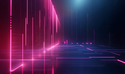Futuristic financial dashboards and luxury business charts with glowing neon lines, gold accents, and connected nodes for corporate branding.