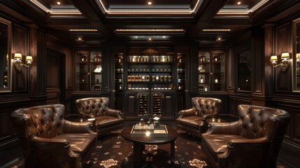 Luxurious Cigar Lounge Elegance and Sophistication in Every Detail