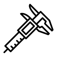 Digital Caliper Vector Line Icon Design