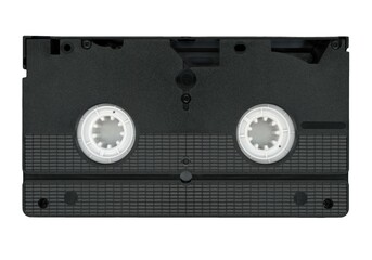 Obraz premium VHS tape cassette bottom view isolated over white
