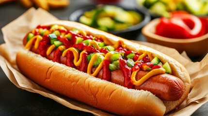 Classic Loaded Hot Dog with Fresh Toppings