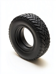 Obraz premium Isometric view of toy wheel with rim and tire toy, isolated on white background