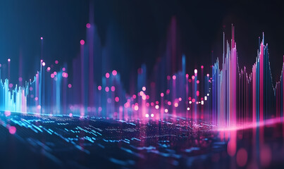 Futuristic Stock Market Chart with Glowing Data or Dynamic Financial Timeline for graphic background