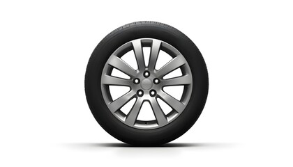 Fototapeta premium silver alloy wheel with a black tire