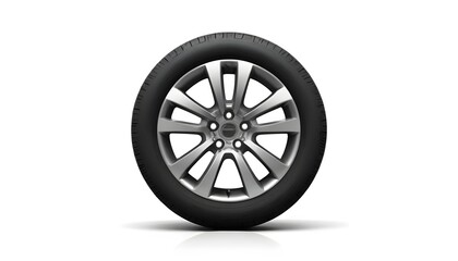 Obraz premium silver alloy wheel with a black tire